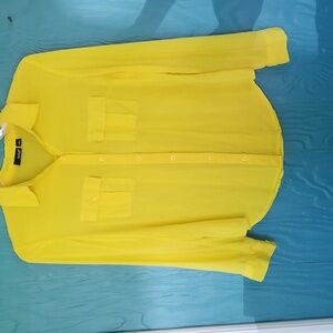 A.n.a A New Approach Yellow Button Blouse Medium